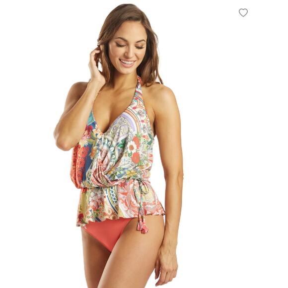 NWT Johnny Was XS Boho Wrap Tankini Top - Picture 4 of 9